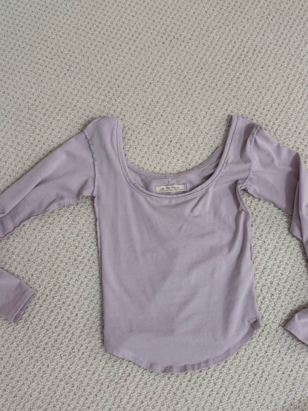 We The Free Lilac Scoop-Neck Long Sleeve Top